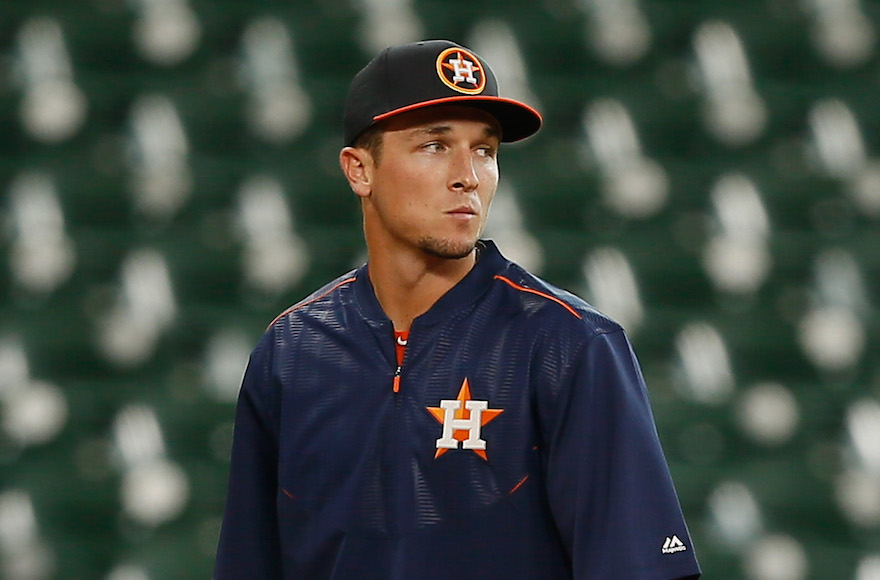 Alex Bregman before his MLB debut against the New York Yankees at Minute Maid Park in Houston, July 25, 2016.(Bob Levey/Getty Images)