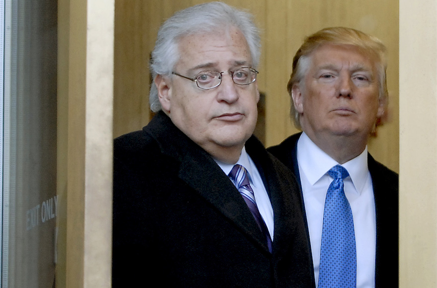 Donald Trump, right, along with his attorney David Friedman, left, exiting the Federal Building following their appearance in U.S. Bankruptcy Court in Camden, New Jersey, Thursday, Feb. 25, 2010. (Bradley C Bower/Bloomberg News via Getty Images)